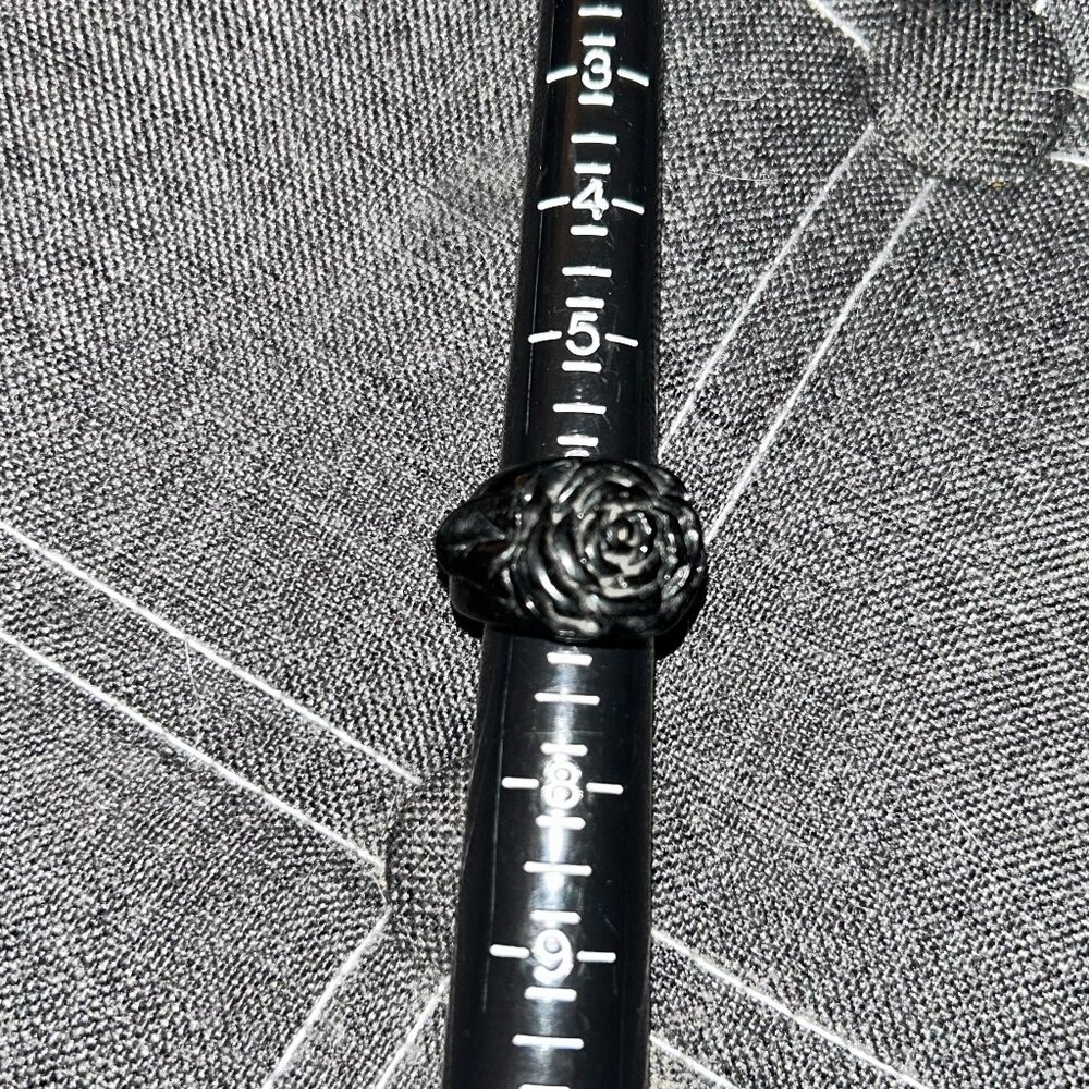 Black Resin Rose Ring